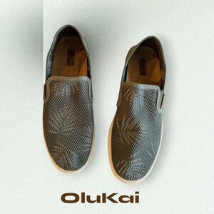 OluKai Pehuea 20271-TZER Hunter Green Textile Slip On Casual Shoe  Sz W7